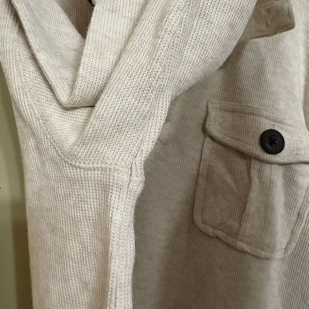 Old Navy Boys Light Tan Sweater Quarter Button Down Waffle Sweater Large
